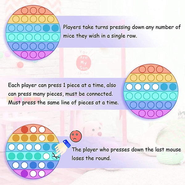 Toys Set of 2 Push Pop Bubble Fidget Sensory Toys Fidget Pack Stress Reliever Toys Fidget Toy Squeeze Sensory Toy for Kids with ADD, ADHD or Autism