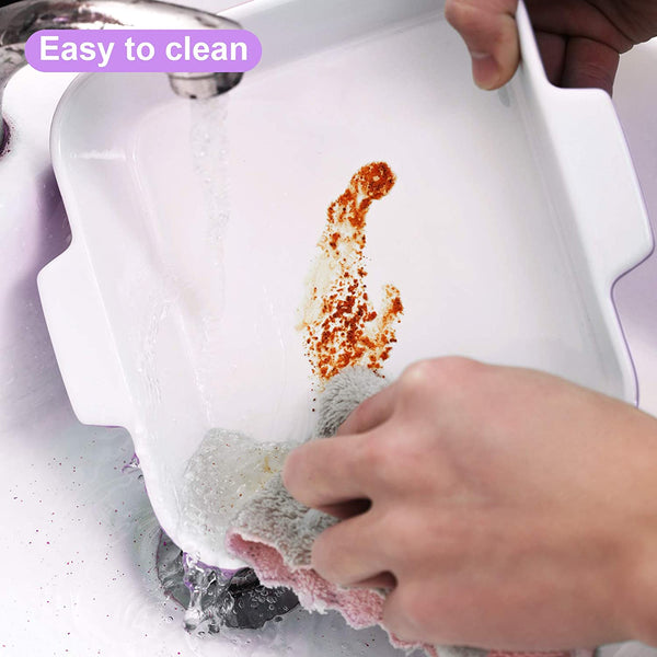 3-Piece Ceramic Baking Dish, Premium Grade and Eco-Friendly Porcelain,  Rectangular Baking Dish for Cake Dinner, Banquet and Daily Use，12.8 x 8.9 Inches,Easy to Clean (Blueviolet)