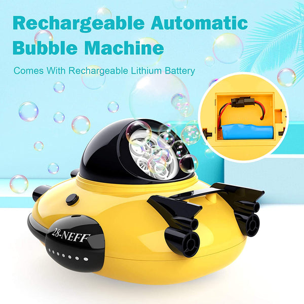 Bubble Machine - Spaceship Theme 2000+ Bubbles Per Minute, Bubble Machine Toys for Kids Boys Girls Toddlers, Automatic Bubble Blower with Bubble Solution (Yellow)