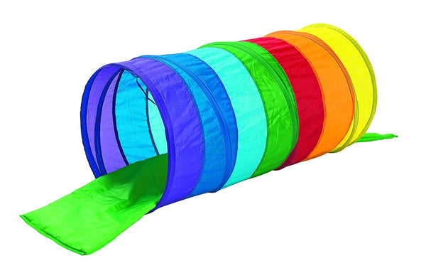 Excellerations - RNBWTNL Pop-Up Tunnel for Toddlers and Older Children with Soft Cushion Mat and Storage Bag, Kids Toy