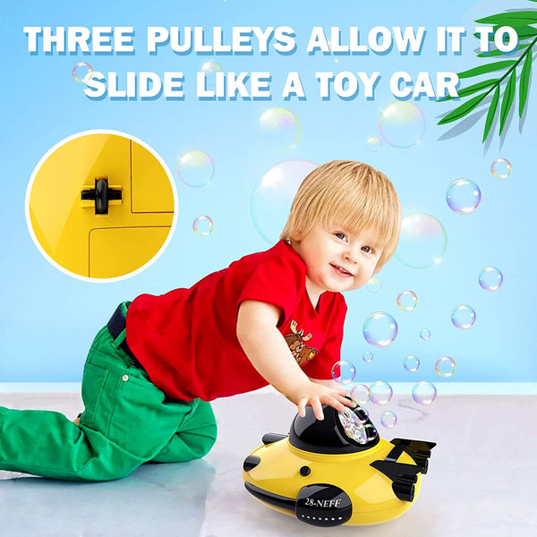 Bubble Machine - Spaceship Theme 2000+ Bubbles Per Minute, Bubble Machine Toys for Kids Boys Girls Toddlers, Automatic Bubble Blower with Bubble Solution (Yellow)