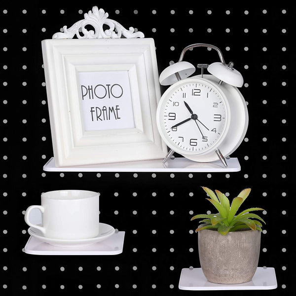4 Pieces Pegboard Wall Mount Display Pegboard Wall Panel Kits Pegboard Organizer Accessories, 2 Installation Methods, No Damage to The Wall for Garage Kitchen Bathroom Office