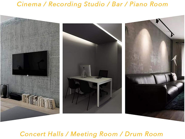 12 Pack Set Acoustic Absorption Panel, 12 X 12 X 0.4 Inches Grey Acoustic Soundproofing Insulation Panel Tiles, Acoustic Treatment Used in Home & Offices