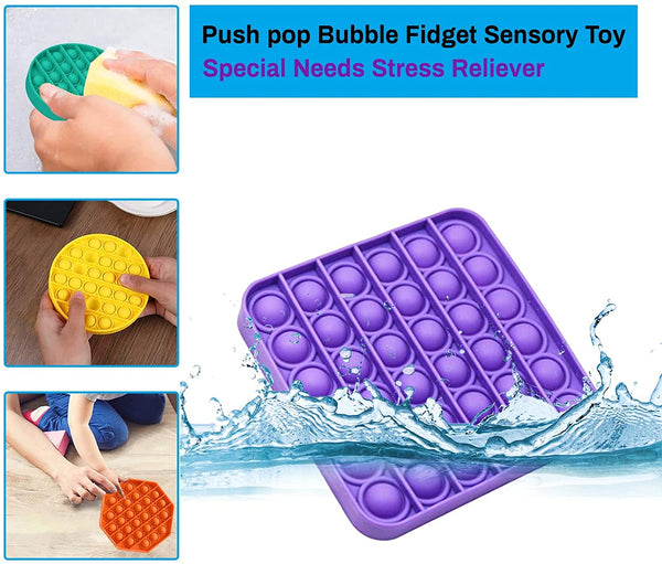 Bubble Sensory Fidget Toy 4Pack, Autism Special Needs Stress Reliever Silicone Stress Reliever Toys Squeeze Decompression Toy Anxiety Relief Tool for Kids Adults Relax