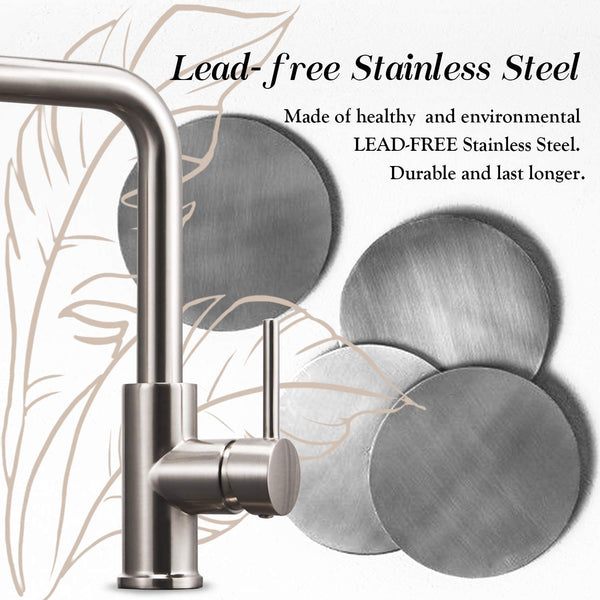 Kitchen Faucet with Pull Down Magnetic Docking Sprayer Brushed Nickel,Stainless Steel Kitchen Sink Faucet with Pull Out Sprayer Single Handle with Deck Plate