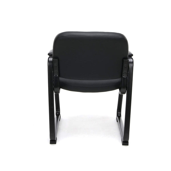 OFM ESS Collection Bonded Leather Executive Side Chair with Sled Base, in Black (ESS-9015)