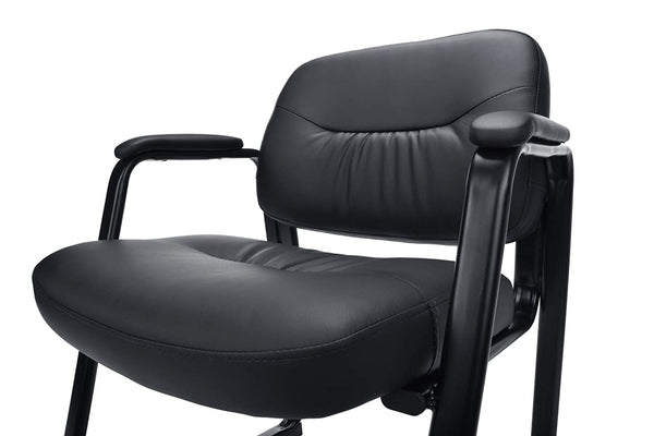 OFM ESS Collection Bonded Leather Executive Side Chair with Sled Base, in Black (ESS-9015)