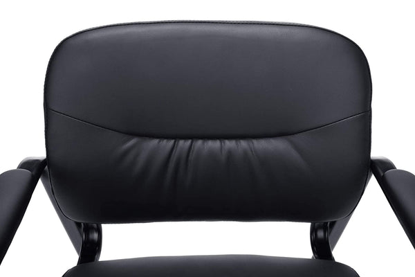 OFM ESS Collection Bonded Leather Executive Side Chair with Sled Base, in Black (ESS-9015)
