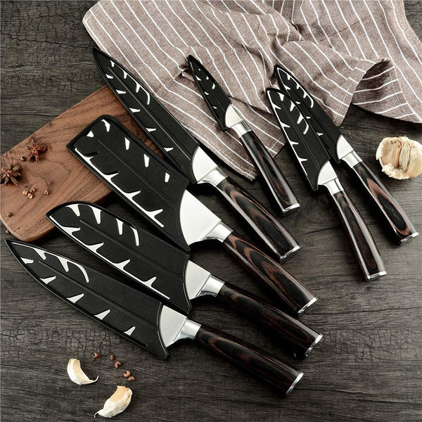 Plastic Knife Sheath, Knife Edge Guard Protectors, Universal Knife Cover Sleeves, Set Of 7 Knife Blade Guard Application For 3.5/5/7/8 Inch Japanese Chef’s Knife, Fruit Knife, Santoku Knife And More