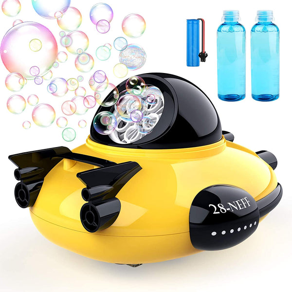 Bubble Machine - Spaceship Theme 2000+ Bubbles Per Minute, Bubble Machine Toys for Kids Boys Girls Toddlers, Automatic Bubble Blower with Bubble Solution (Yellow)