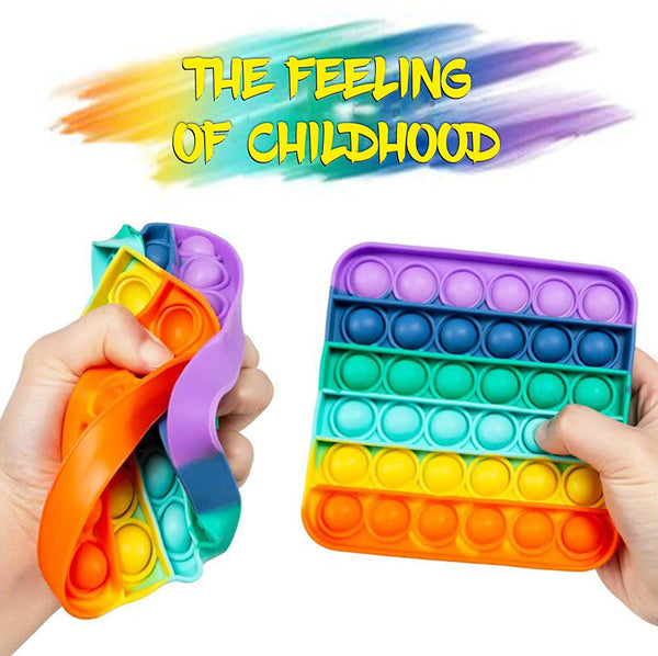 Toys Set of 2 Push Pop Bubble Fidget Sensory Toys Fidget Pack Stress Reliever Toys Fidget Toy Squeeze Sensory Toy for Kids with ADD, ADHD or Autism