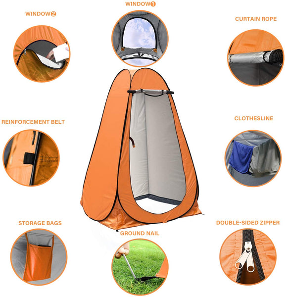 anngrowy Pop Up Privacy Tent Shower Tent Portable Outdoor Camping Bathroom Toilet Tent Changing Dressing Room Privacy Shelters Room for Hiking and Beach Sun Shelter Picnic Fishing– UPF40+ Waterproof