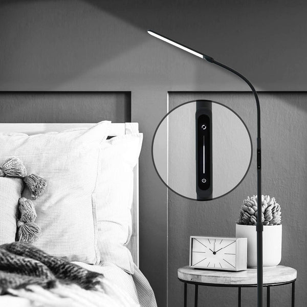 NXONE Led Floor Lamp,Modern Reading Adjustable Standing Height 4 Colors and Stepless Brightness Work Lamp for Living Room Bedroom Reading，Black