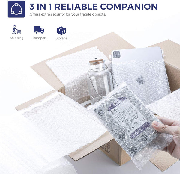 Metronic Bubble Cushion Wrap Pouches Anti-Static Bubble Bags 7.5x7.5 Inch,2 Rolls 50 Packs Bubble Cushioning Wrap Pouch Bag Rolls for Packing (Clear, 7.5x7.5)