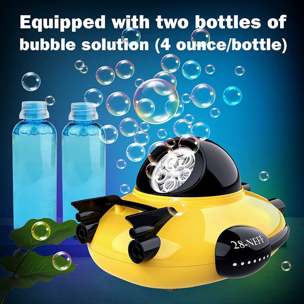 Bubble Machine - Spaceship Theme 2000+ Bubbles Per Minute, Bubble Machine Toys for Kids Boys Girls Toddlers, Automatic Bubble Blower with Bubble Solution (Yellow)