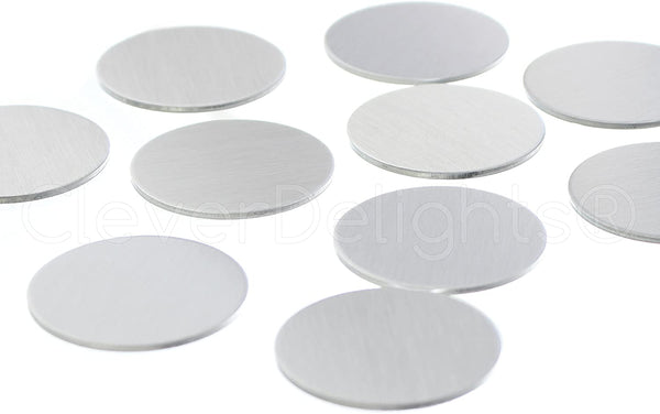 50 Pack - CleverDelights 1.5" Round Stamping Blanks - 14 Gauge (.063") Aluminum - Circle Discs Tags