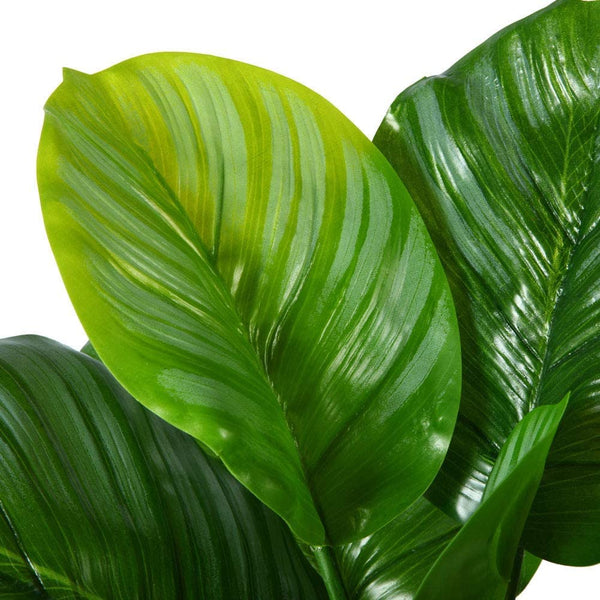 Fake Calathea Orbifolia Plant 16 Inch Faux Prayer Plant Artificial Peacock Plant in Pot for Home Office Desk Plant Perfect Housewarming Gift