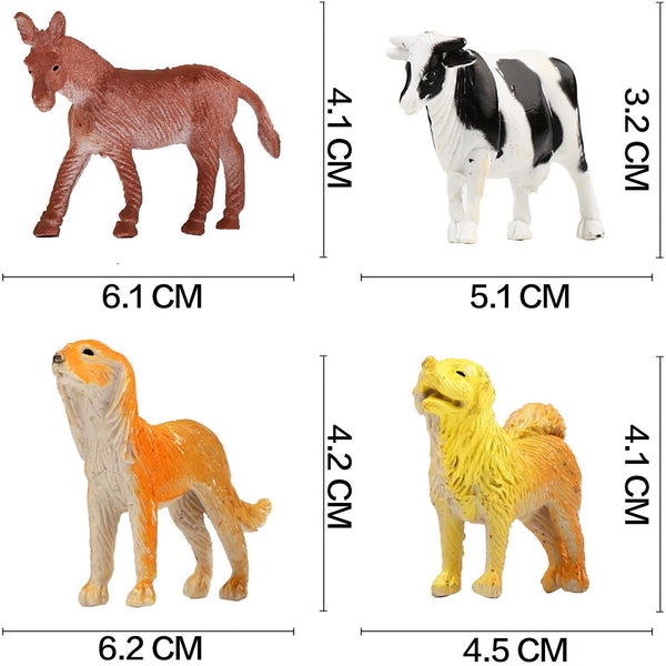 80 Piece Mini Safari Jungle Animals and Farm Animal Toys Set, Realistic Wild Vinyl Plastic Animal Learning Toys for Boys Girls Kids