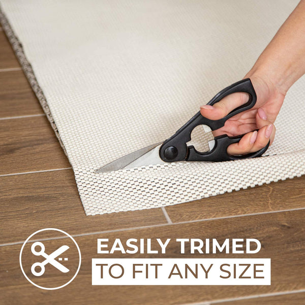 Non-Slip Rug Pad Gripper - 3 x 5 Ft Anti Skid Carpet Mat, Provides Protection for Hardwood Floors and Hard Surfaces, Extra Strong Grip and Thick Padding