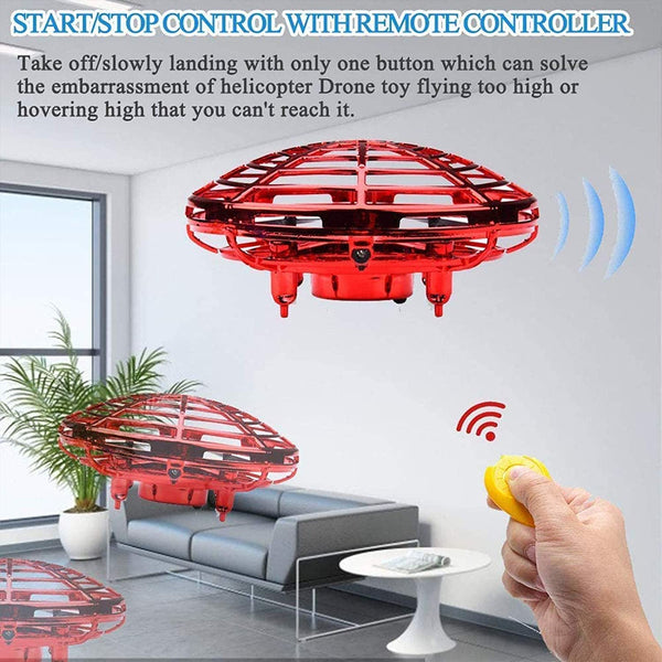 2 Pack Mini Drone for Kids Beginner Hand Controlled,UFO Flying Ball Toys with 360° Rotating and LED Lights, Favors Indoor Outdoor