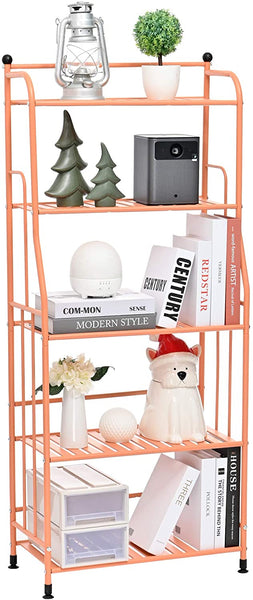 EXQ 5-Layer Metal Iron Sheet with Strong Load-Bearing Multi-Function Storage and Storage Rack Matte Orange (21.85Lx11.41Wx52.75H)
