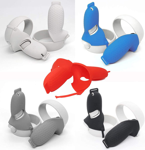 VR Touch Controller Grip Cover Fits for Oculus Quest 2 Anti-Throw Handle Protective Sleeve Silicone Shell, White