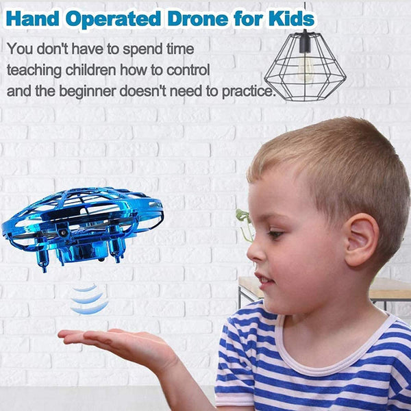 2 Pack Mini Drone for Kids Beginner Hand Controlled,UFO Flying Ball Toys with 360° Rotating and LED Lights, Favors Indoor Outdoor