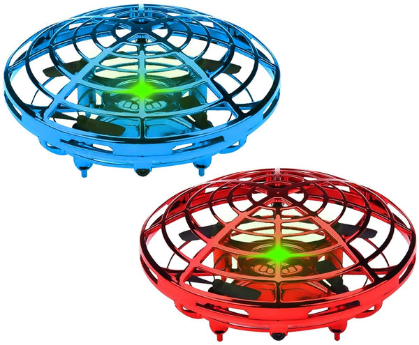 2 Pack Mini Drone for Kids Beginner Hand Controlled,UFO Flying Ball Toys with 360° Rotating and LED Lights, Favors Indoor Outdoor