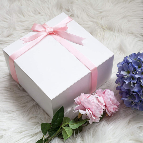 Giftol Gift Box 20 Pack 8 x 8 x 4 inches Fold Box Paper Gift Box Bridesmaids Proposal Box for Bridal Birthday Party Christmas（White）