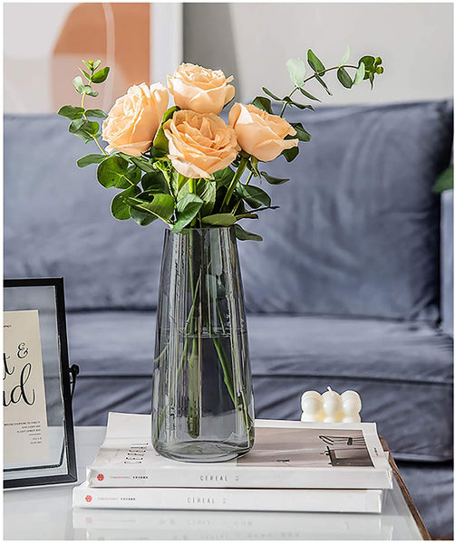 Ins Modern Glass Vase Irised Crystal Clear Glass Vase for Home Office Decor