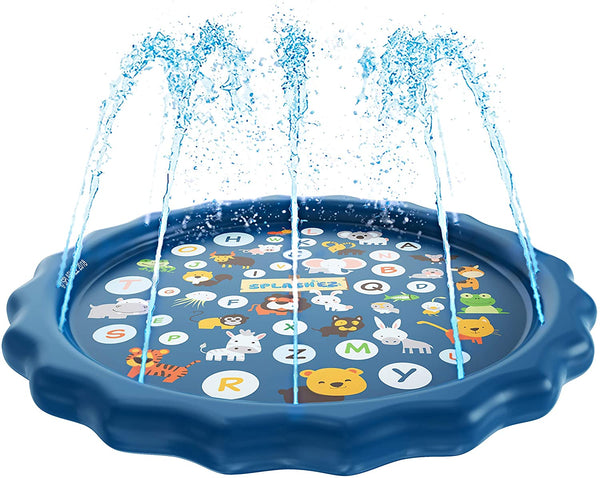 3-in-1 Splash Pad, Sprinkler for Kids, and Wading Pool for Learning – Children’s Sprinkler Pool, 60’’ Inflatable Water Toys