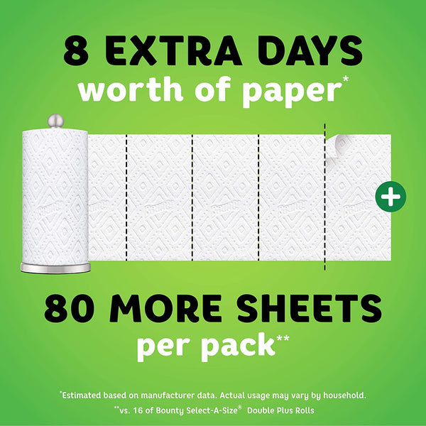 Bounty Quick-Size Paper Towels, White, 16 Family Rolls = 40 Regular Rolls (Packaging May Vary)