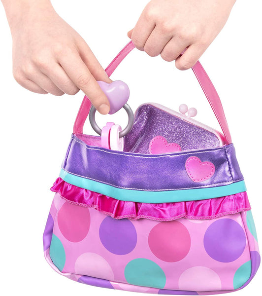 Princess Purse Style Set – Pretend Play Multicolor Handbag  – Toy Makeup, Keys, Lipstick, Credit Card, Phone, and More for Kids Ages 3 and Up (8 pieces)