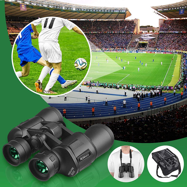 20x50 High Power Military Binoculars, Compact HD Professional/Daily Waterproof Binoculars Telescope -BAK4 Prism FMC Lens-with Case and Strap (20X50)