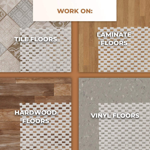 Non-Slip Rug Pad Gripper - 3 x 5 Ft Anti Skid Carpet Mat, Provides Protection for Hardwood Floors and Hard Surfaces, Extra Strong Grip and Thick Padding