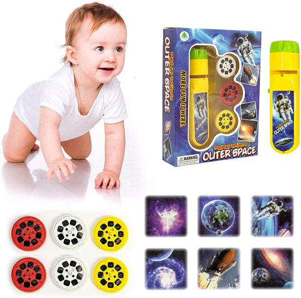Slide Projector Torch, Flashlight Educational Toy for Children, Kids, Infant, Boy, Girl Learning Bedtime Small Torches Projection