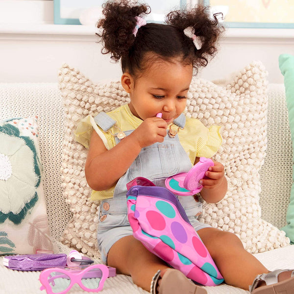 Princess Purse Style Set – Pretend Play Multicolor Handbag  – Toy Makeup, Keys, Lipstick, Credit Card, Phone, and More for Kids Ages 3 and Up (8 pieces)