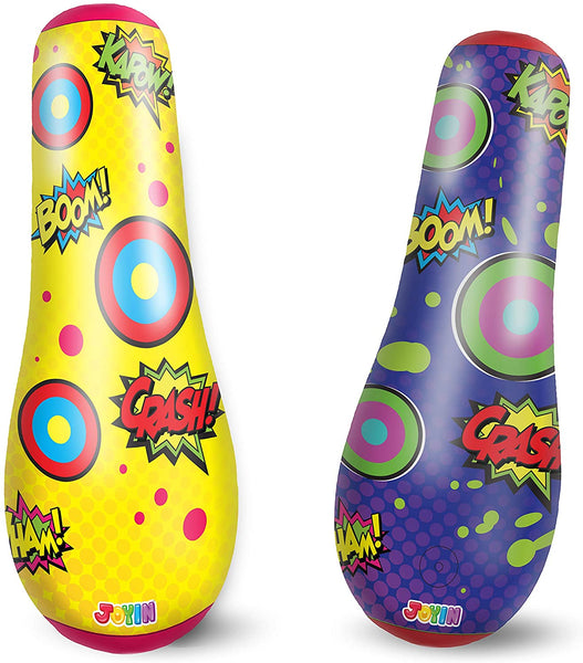 Inflatable Bopper, 47 Inches Kids Punching Bag with Bounce-Back Action, Inflatable Punching Bag for Kids Gift (Single Pack, Double Sided)
