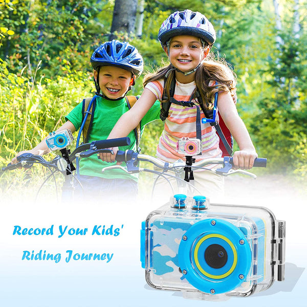 Waterproof Children Digital Camera for Kids Birthday Gifts Age 3-10,FHD Video Toddler Toy Camera  with 32GB SD Card (Blue)