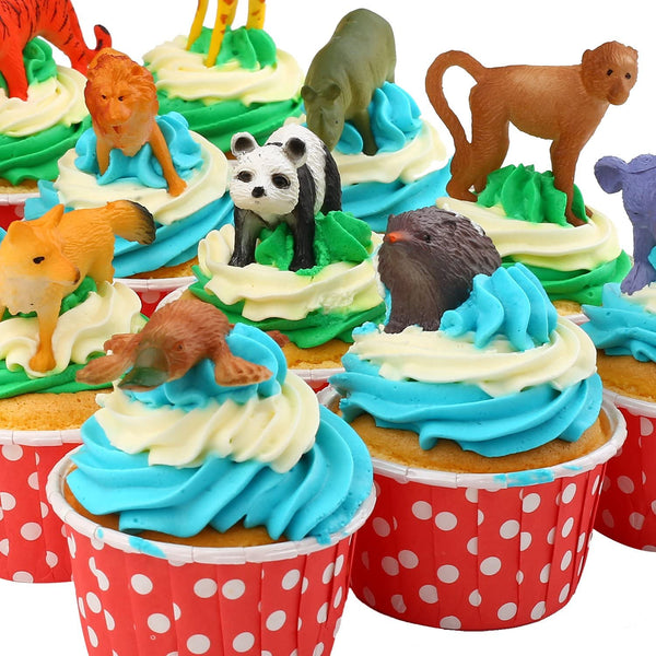 80 Piece Mini Safari Jungle Animals and Farm Animal Toys Set, Realistic Wild Vinyl Plastic Animal Learning Toys for Boys Girls Kids