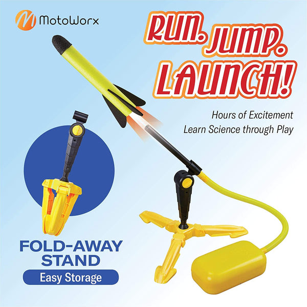 Toy Rocket Launcher – Shoots Up to 100 Feet – 8 Colorful Foam Rockets and Sturdy Launcher Stand With Foot Launch Pad - Gift Toys for Boys and Girls Age 3+ Years Old