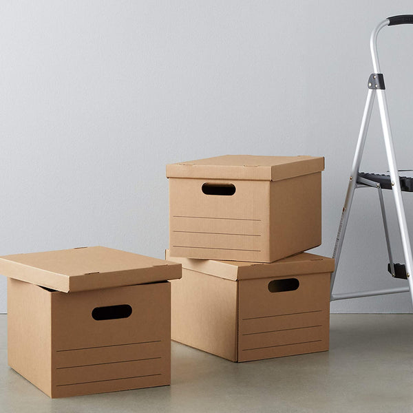 Moving Boxes with Lid and Handles - 15" x 10" x 12", Small, 20-Pack