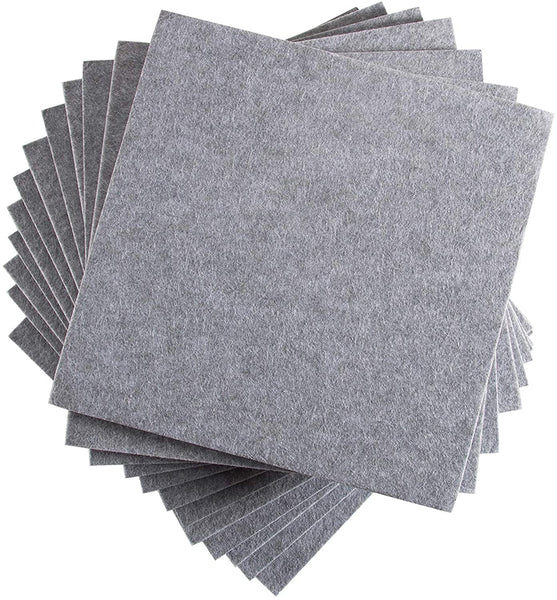12 Pack Set Acoustic Absorption Panel, 12 X 12 X 0.4 Inches Grey Acoustic Soundproofing Insulation Panel Tiles, Acoustic Treatment Used in Home & Offices