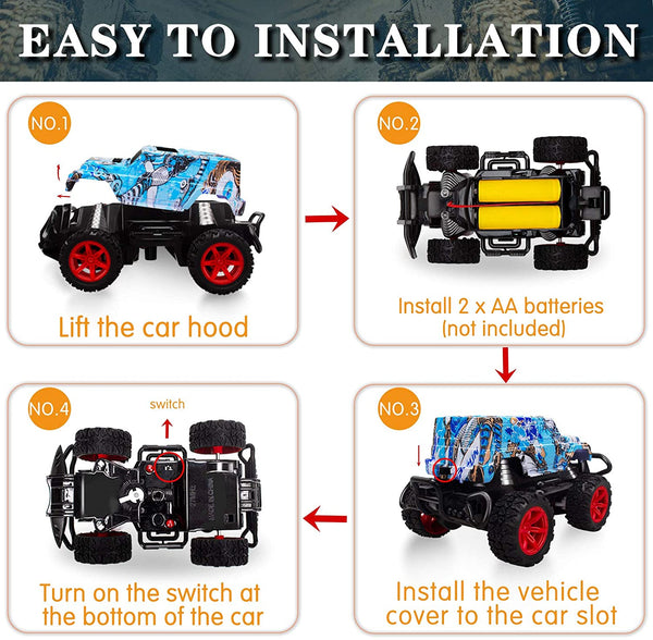NARRIO Monster Trucks Remote Control Car Toys for Kids Idea