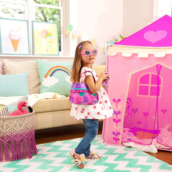 Princess Purse Style Set – Pretend Play Multicolor Handbag  – Toy Makeup, Keys, Lipstick, Credit Card, Phone, and More for Kids Ages 3 and Up (8 pieces)