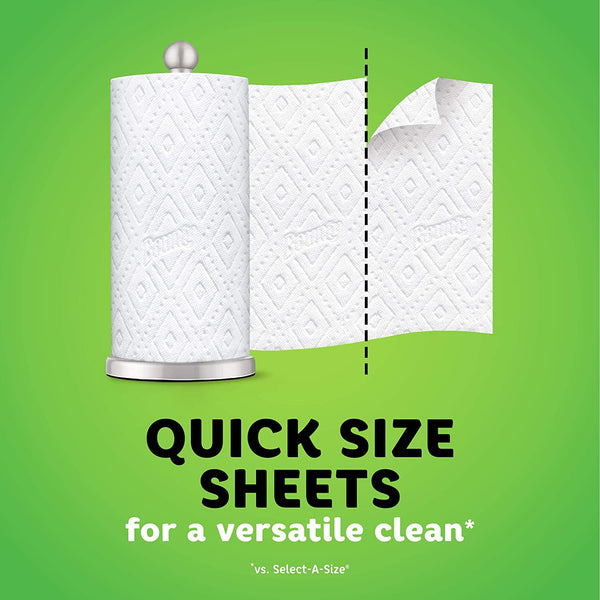 Bounty Quick-Size Paper Towels, White, 16 Family Rolls = 40 Regular Rolls (Packaging May Vary)