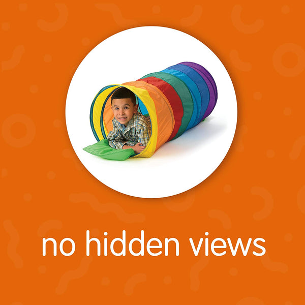 Excellerations - RNBWTNL Pop-Up Tunnel for Toddlers and Older Children with Soft Cushion Mat and Storage Bag, Kids Toy