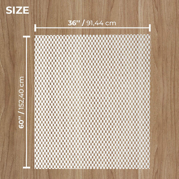 Non-Slip Rug Pad Gripper - 3 x 5 Ft Anti Skid Carpet Mat, Provides Protection for Hardwood Floors and Hard Surfaces, Extra Strong Grip and Thick Padding