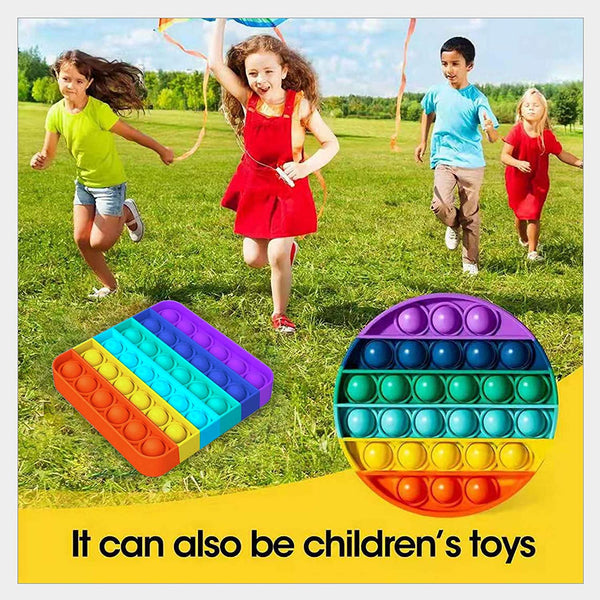Toys Set of 2 Push Pop Bubble Fidget Sensory Toys Fidget Pack Stress Reliever Toys Fidget Toy Squeeze Sensory Toy for Kids with ADD, ADHD or Autism