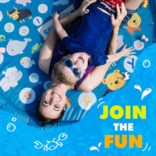 3-in-1 Splash Pad, Sprinkler for Kids, and Wading Pool for Learning – Children’s Sprinkler Pool, 60’’ Inflatable Water Toys